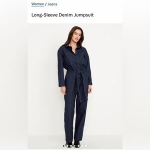 Old Navy Dark Blue Denim Jumpsuit